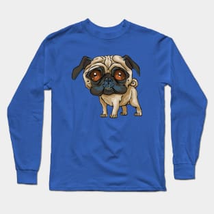 Pug dog. Part of my Pug, three piece character series Long Sleeve T-Shirt